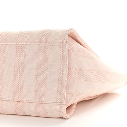 Chanel Mixed Fibers Calfskin Striped Medium Deauville Tote Light Pink 10 of 10
