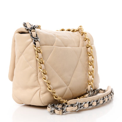 Chanel Goatskin Quilted Medium Chanel 19 Flap Beige 3 of 12