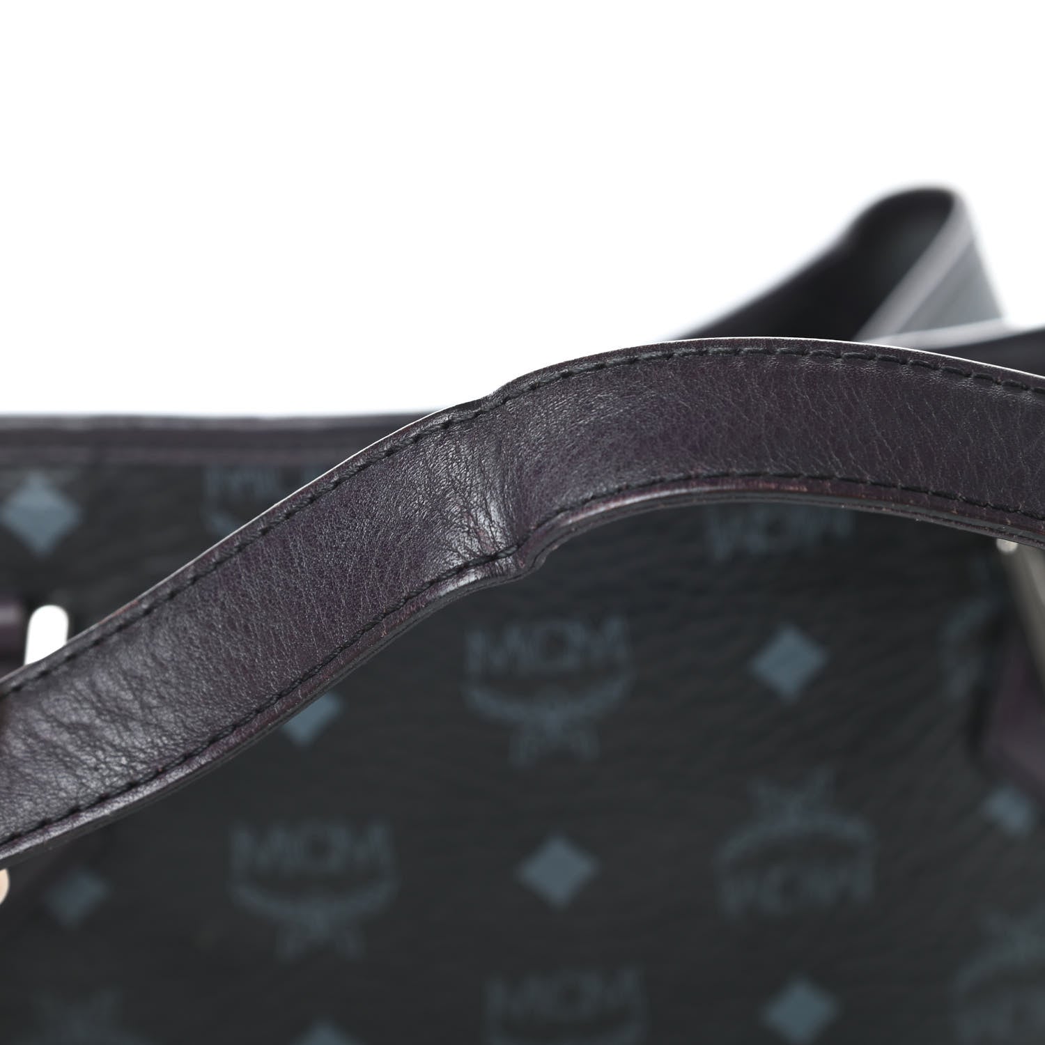 MCM Visetos Striped Munich Lion Tote Black 14 of 16