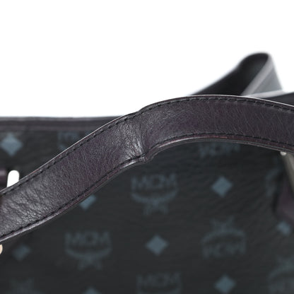 MCM Visetos Striped Munich Lion Tote Black 14 of 16