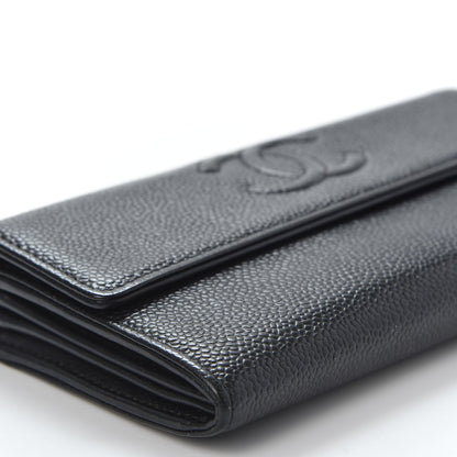 Chanel Caviar Timeless CC Large Gusset Flap Wallet Black 5 of 10