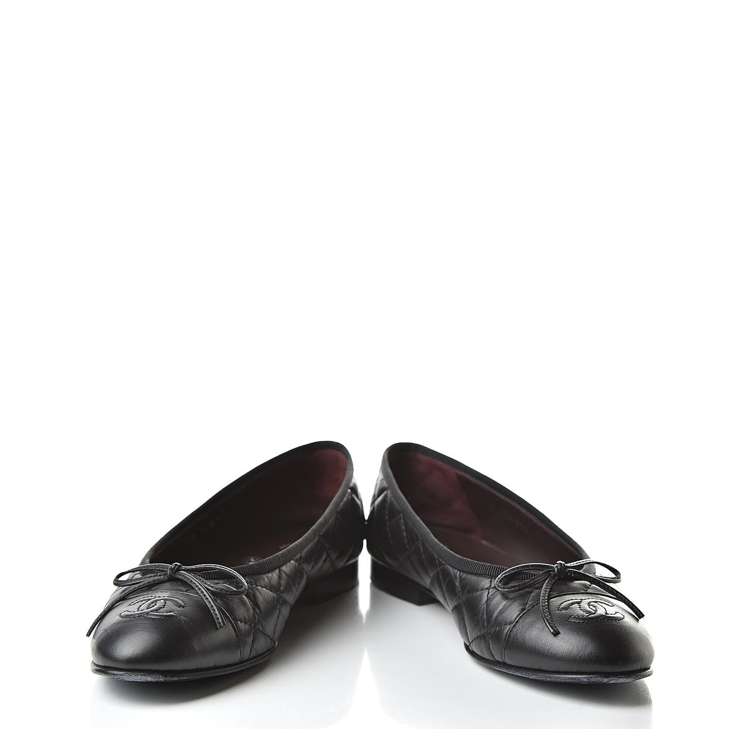 Chanel Aged Calfskin Quilted Cap Toe Ballerina Flats 36 Black 5 of 15