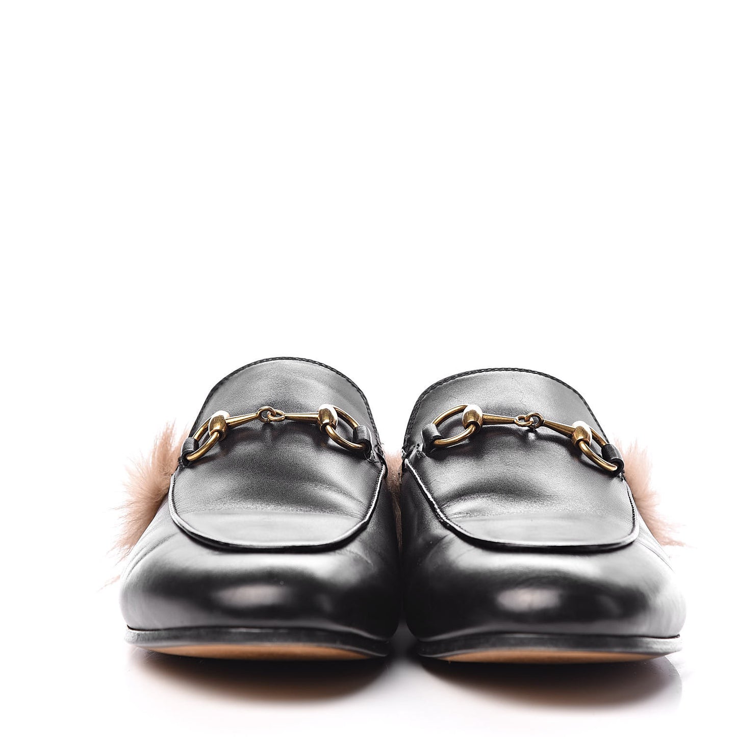Calfskin Fur Womens Princetown Slippers 37 Black
