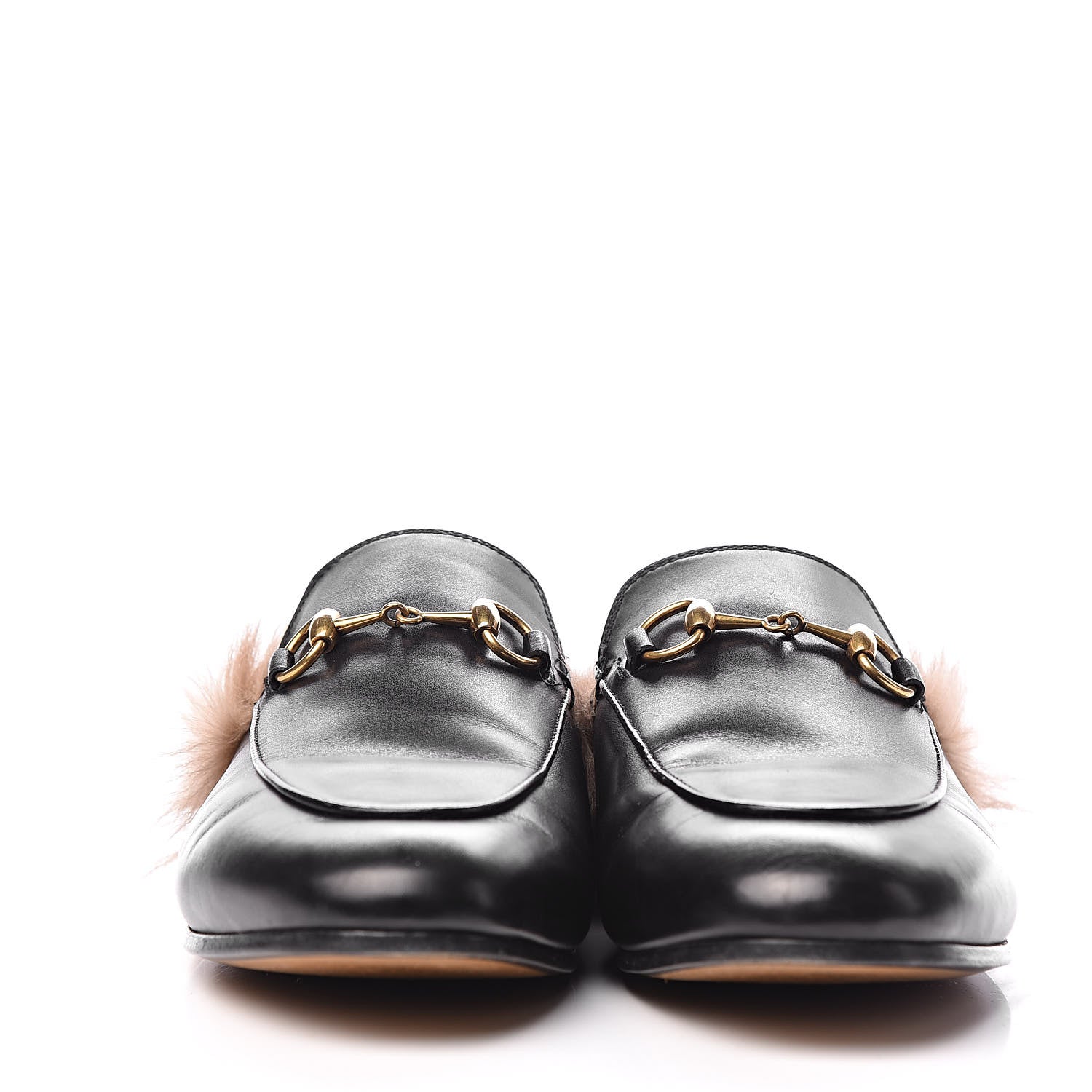 Gucci Calfskin Fur Womens Princetown Slippers 37 Black 2 of 13
