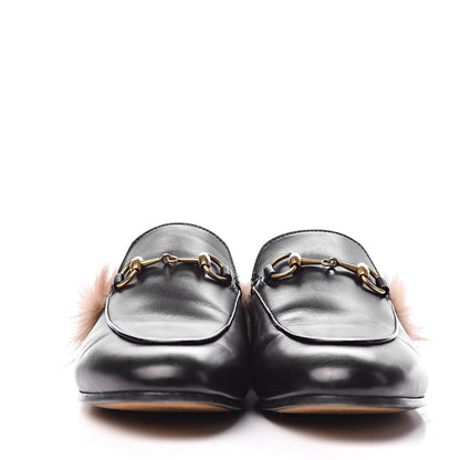 Gucci Calfskin Fur Womens Princetown Slippers 37 Black 2 of 13