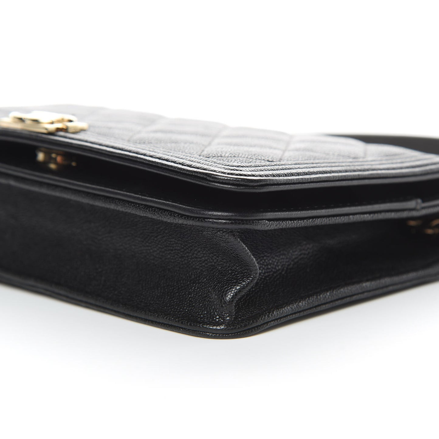 Caviar Quilted Boy Wallet On Chain WOC Black