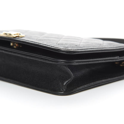 Chanel Caviar Quilted Boy Wallet On Chain WOC Black 11 of 15
