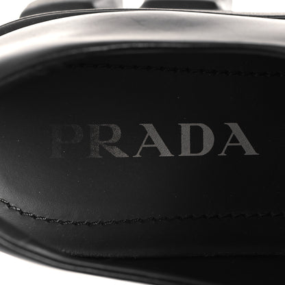 Prada Spazzolato Triangle Logo Monolith Pointy 55mm Loafers 38.5 Black 9 of 9