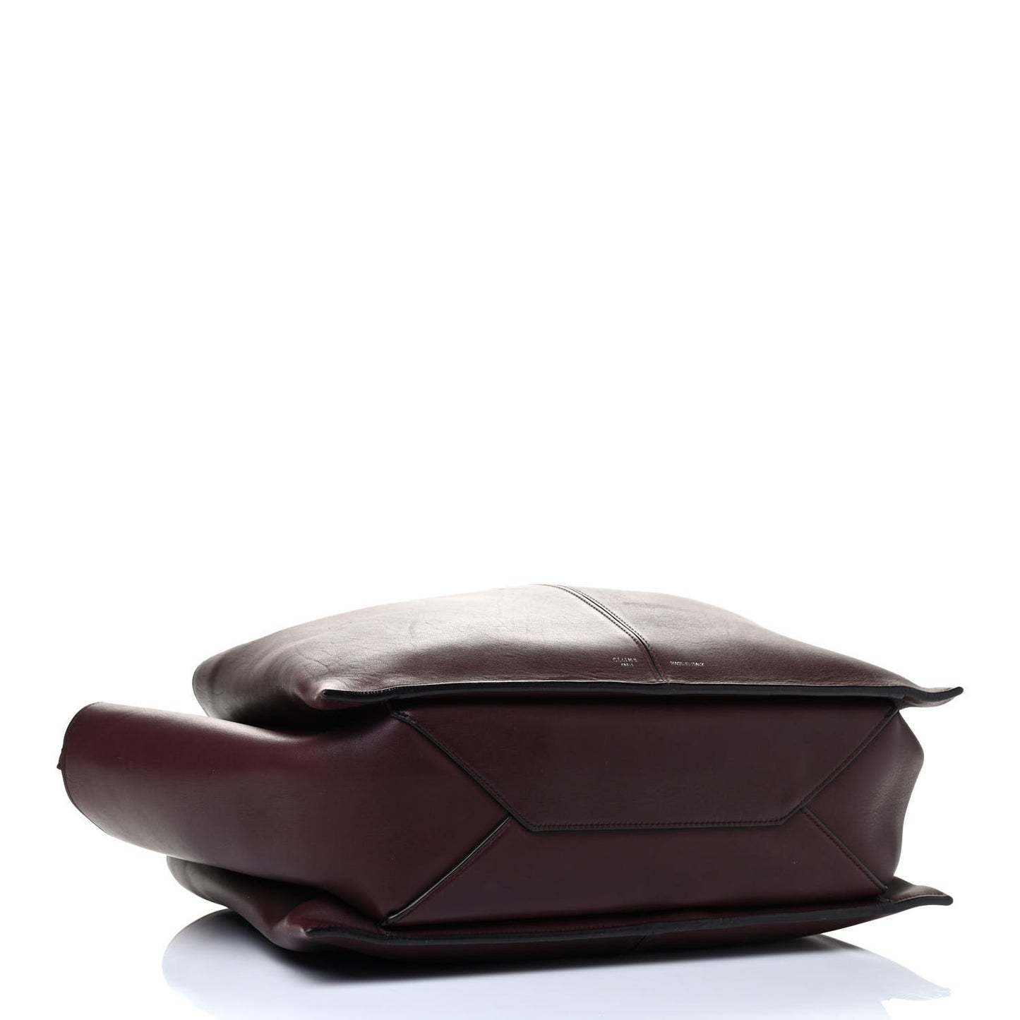 Supple Natural Calfskin Medium Tri-Fold Bag Burgundy