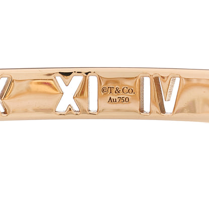 Tiffany 18K Rose Gold Ruby Atlas Pierced Hinged Bangle Bracelet 2 of 5