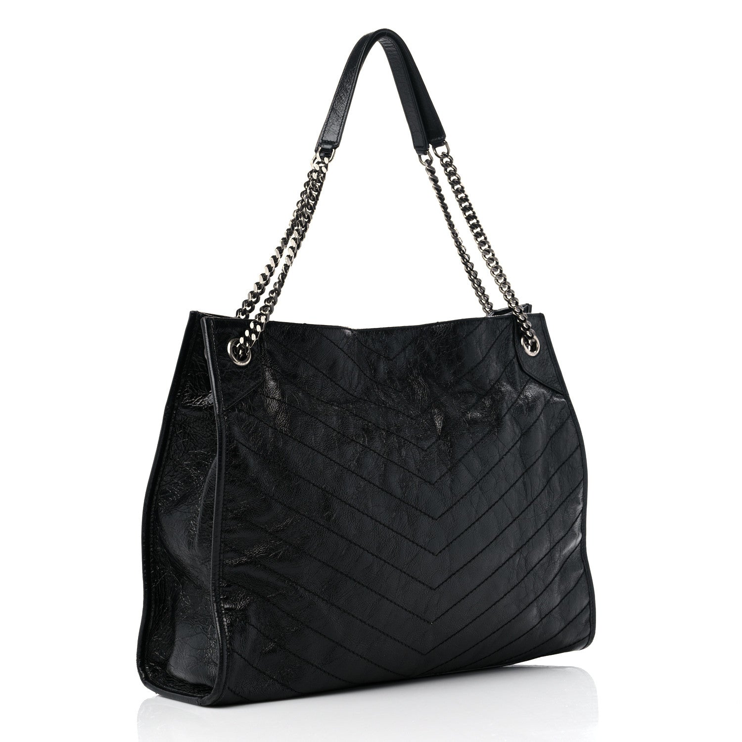 Saint Laurent Crinkled Calfskin Matelasse Monogram Niki Shoulder Bag Black 4 of 14