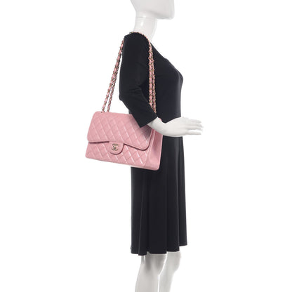 Chanel Iridescent Caviar Quilted Jumbo Double Flap Rose Pink 2 of 10