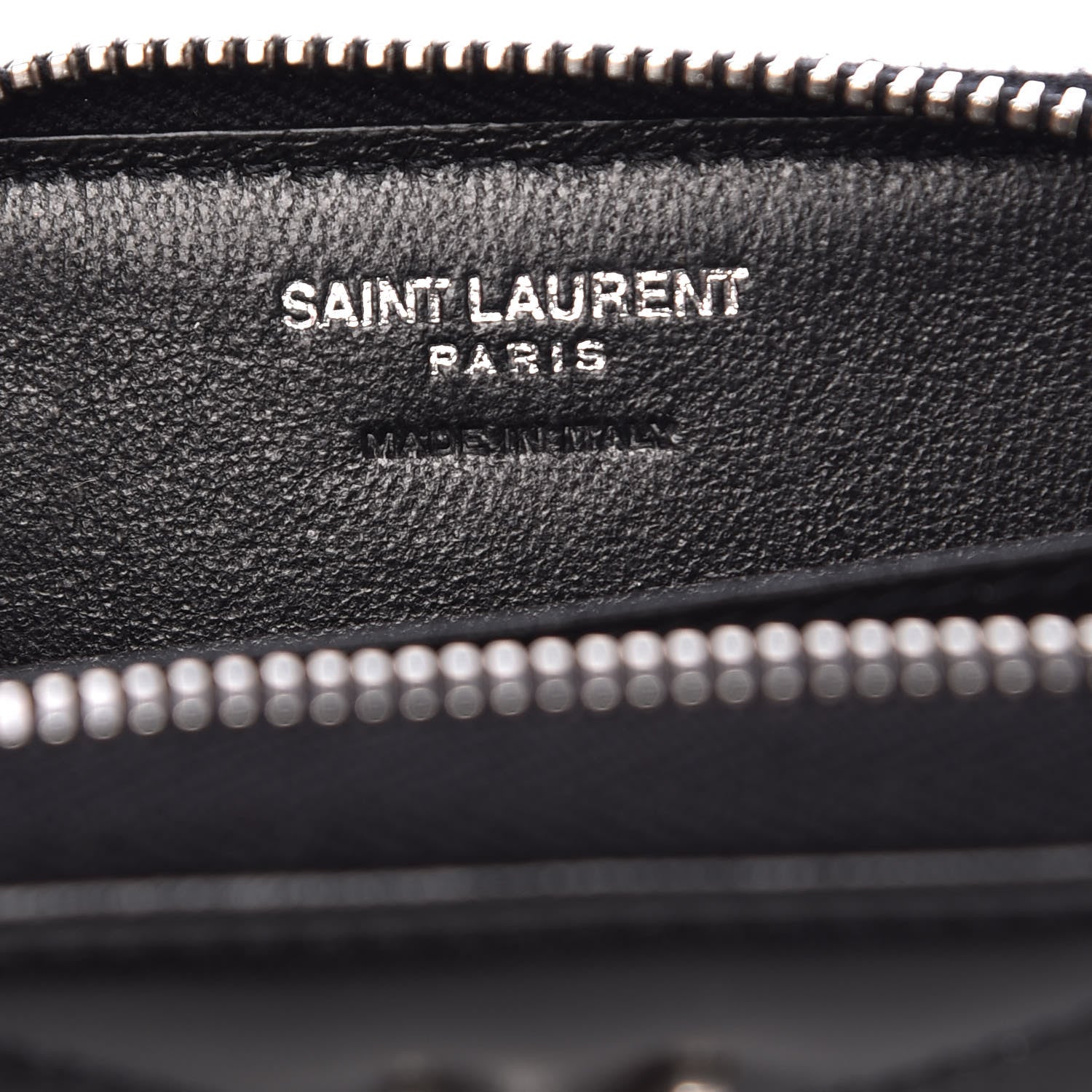 Saint Laurent Lambskin Y Quilted Monogram LouLou Zip Coin Purse Black 6 of 8