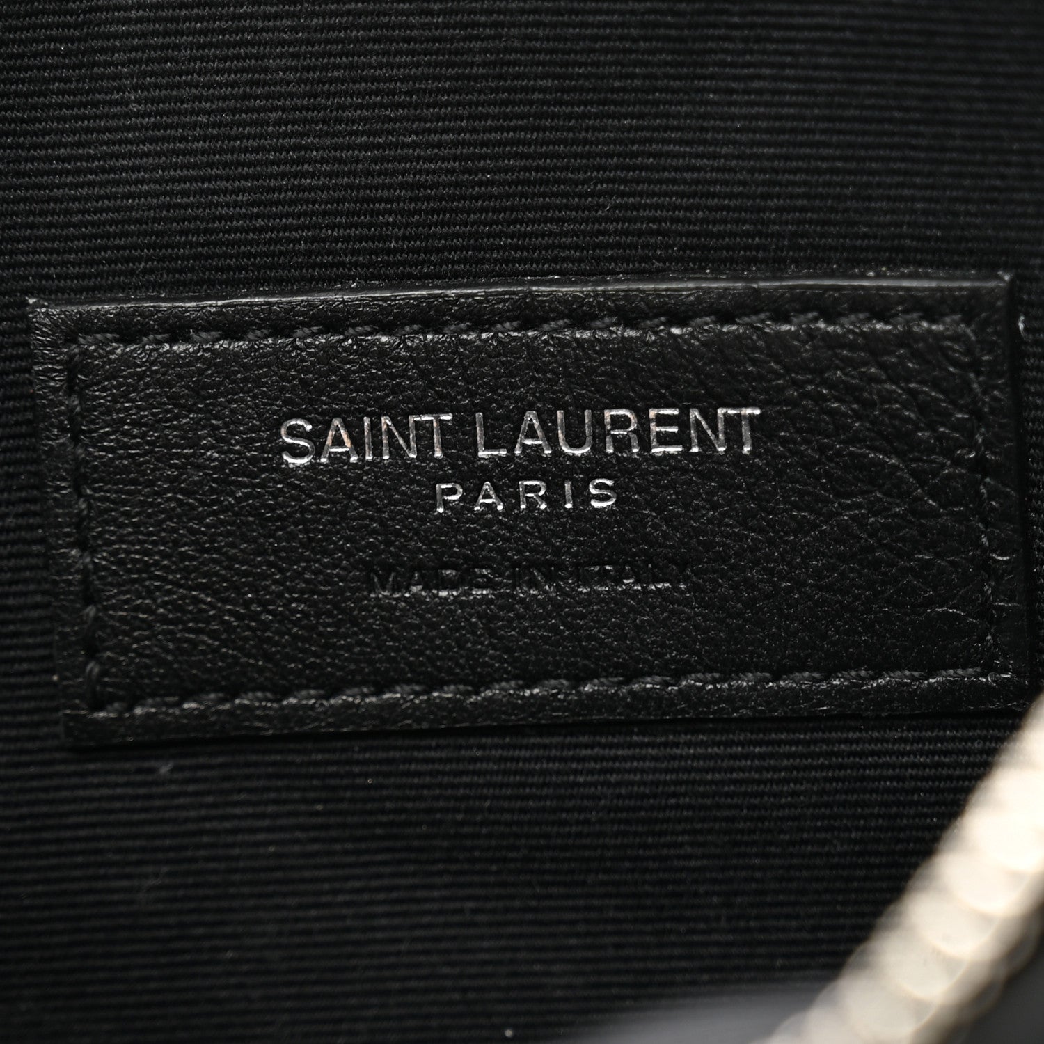 Saint Laurent Grain De Poudre Chevron Monogram Bill Pouch Black 6 of 10