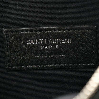 Saint Laurent Grain De Poudre Chevron Monogram Bill Pouch Black 6 of 10