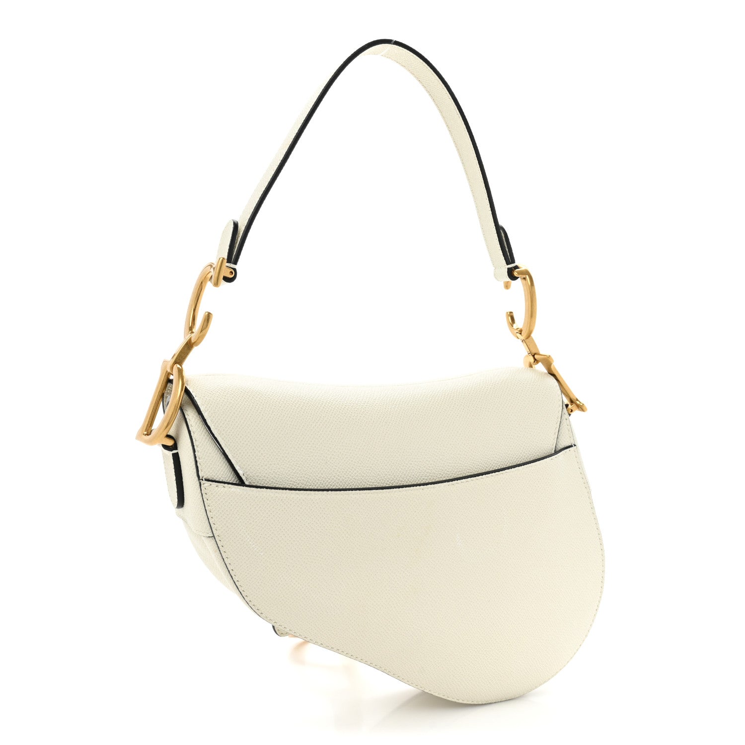Christian Dior Grained Calfskin Saddle Bag White 3 of 19