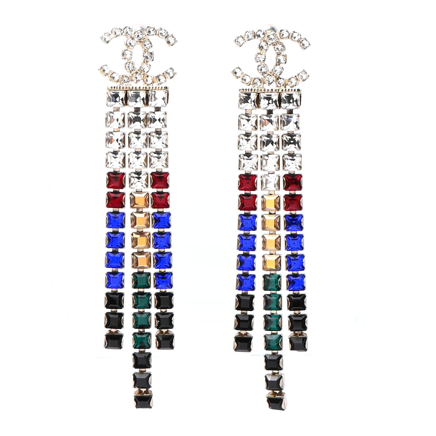 Crystal Strass CC Earrings Silver