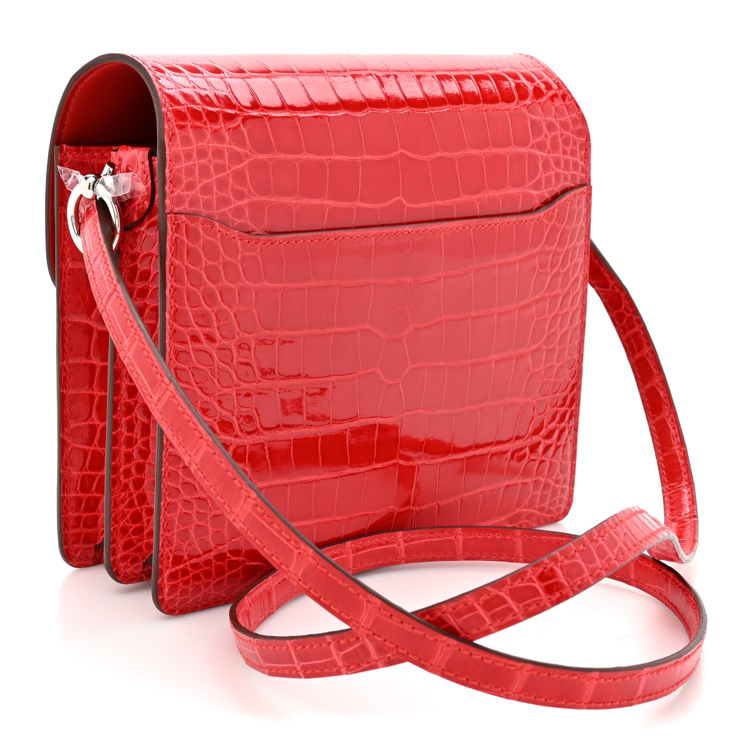 Hermes Shiny Alligator Mini Sac Roulis Bougainvillea 3 of 10