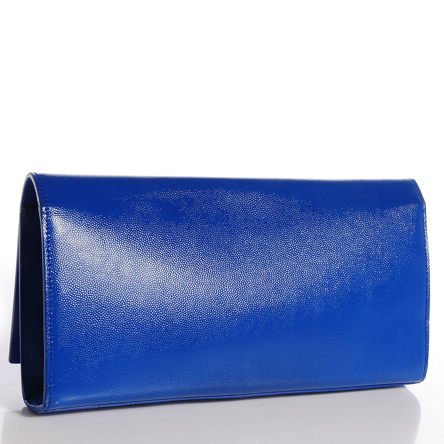 Textured Patent Calfskin Classic Monogramme Clutch Royal Blue