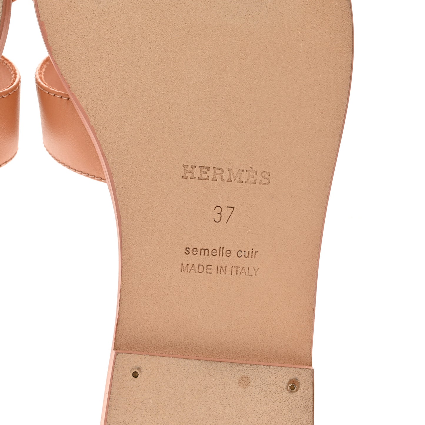 Box Calfskin Oran Sandals 37 Granit Rose