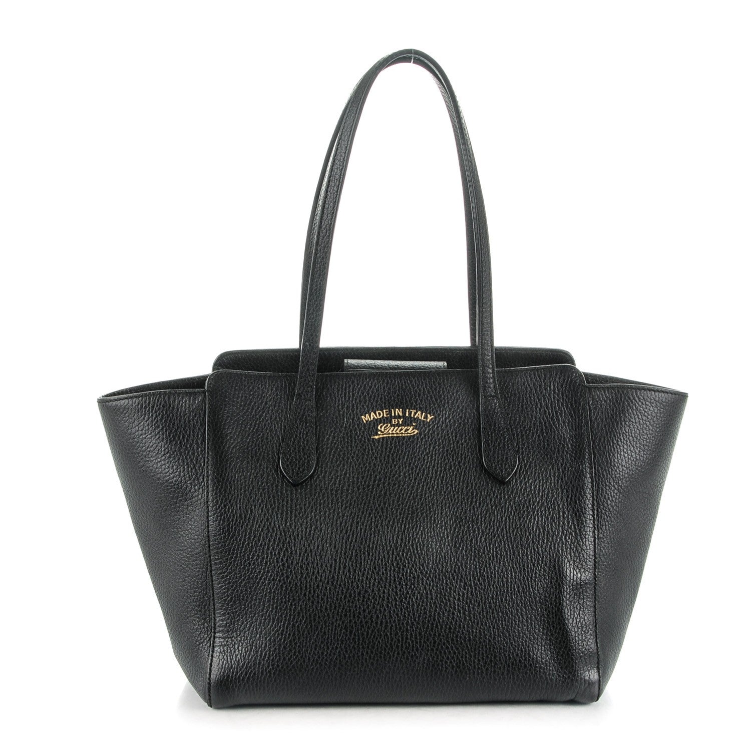 Gucci Pebbled Calfskin Small Swing Tote Black 1 of 8