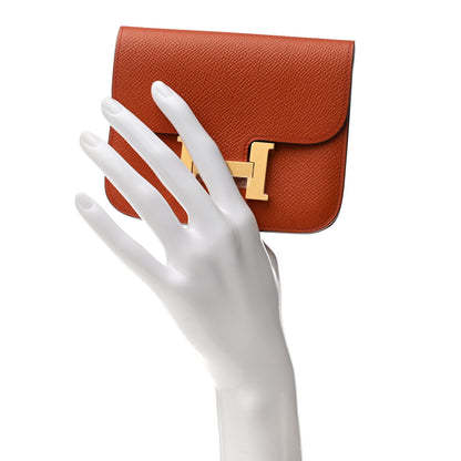 Hermes Epsom Constance Slim Wallet Orange 3 of 8