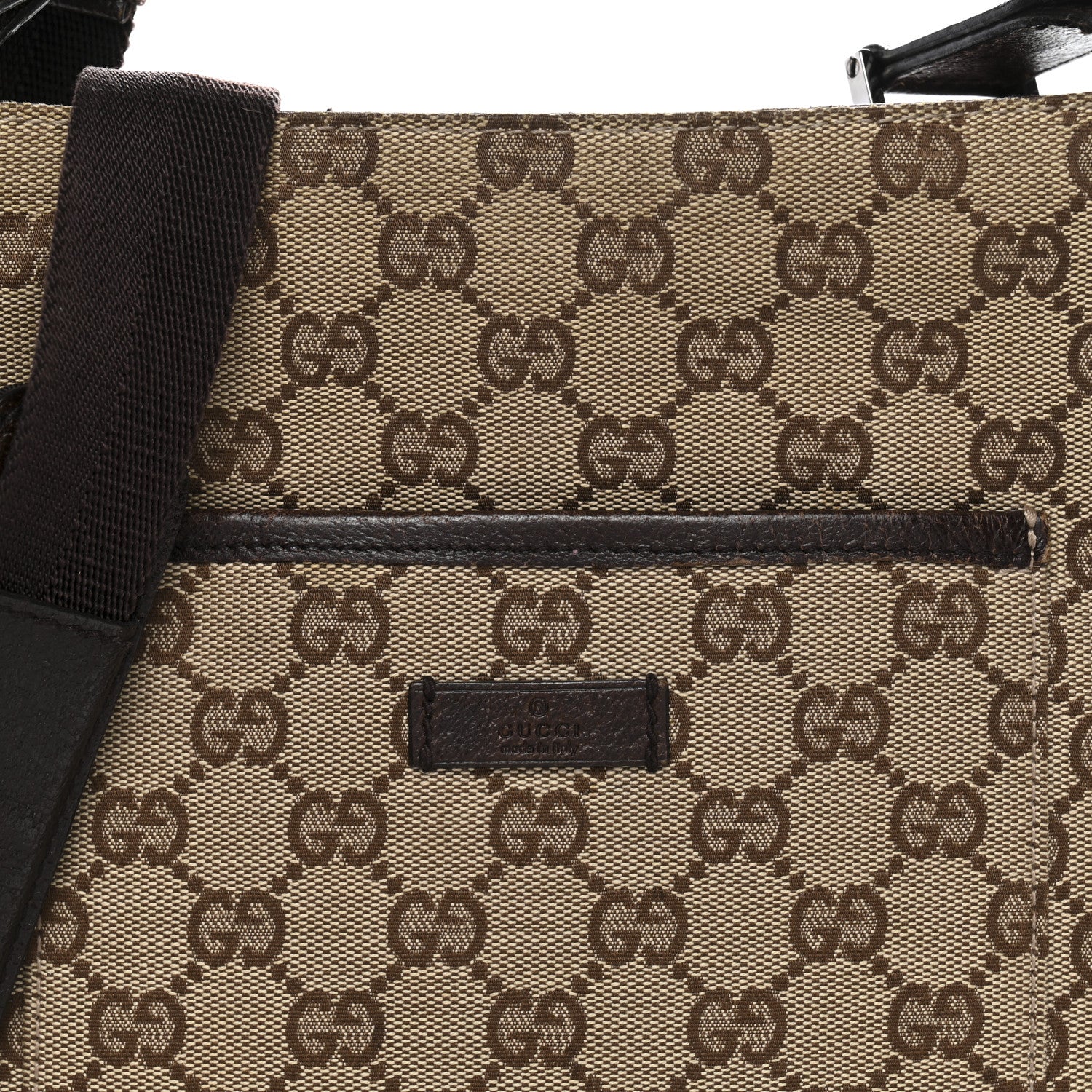 Gucci Monogram Flat Messenger Bag Dark Brown 8 of 14