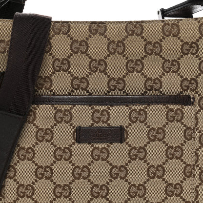 Gucci Monogram Flat Messenger Bag Dark Brown 8 of 14