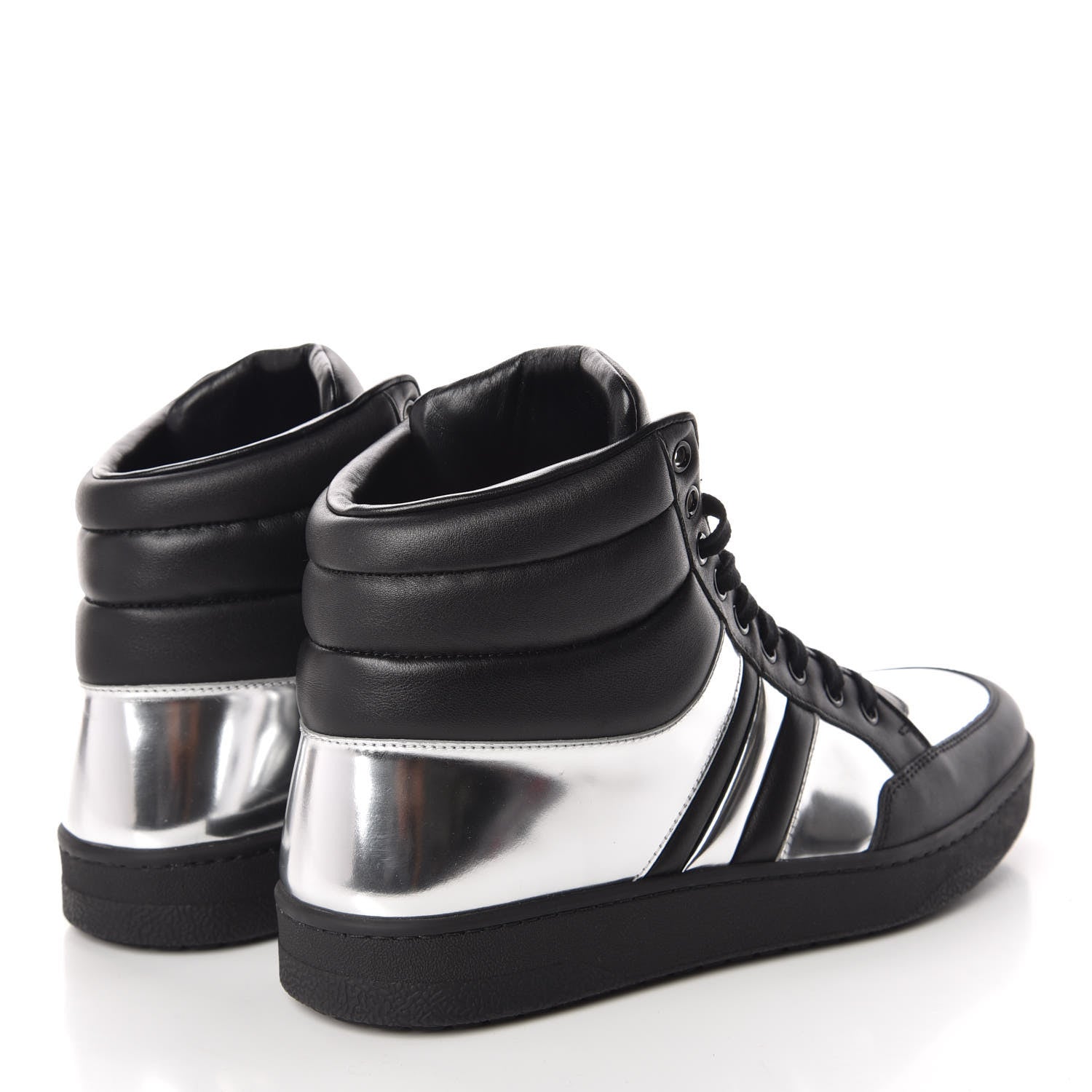 Gucci Calfskin Mens Microsoft Glow Light High Top Sneakers 8 Argento 4 of 9