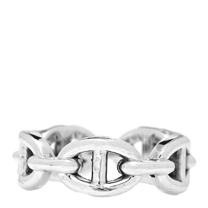 Hermes Sterling Silver PM Chaine d'Ancre Enchainee Band Ring 52 6 1 of 5