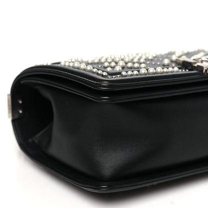 Chanel Calfskin Pearl Chevron Medium Boy Flap Black 9 of 10