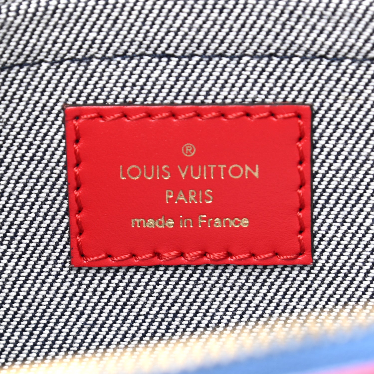 Louis Vuitton Denim Damier Monogram Patchwork Multi Pochette Accessories Blue Rouge 7 of 8