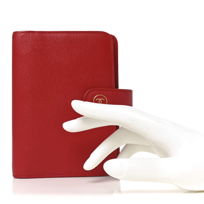 Chanel Grained Calfskin CC Button Pocket Agenda Cover Red 2 of 7