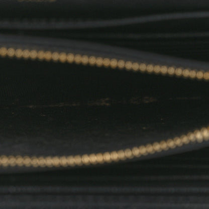 Saint Laurent Grain De Poudre Matelasse Chevron Monogram Chain Wallet Black 12 of 13