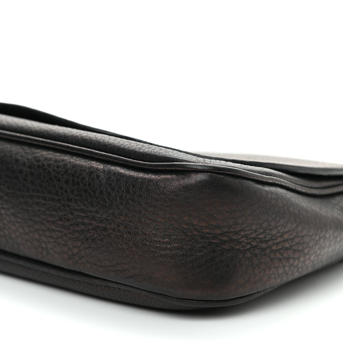 Pebbled Calfskin Medium Soho Flap Crossbody Black