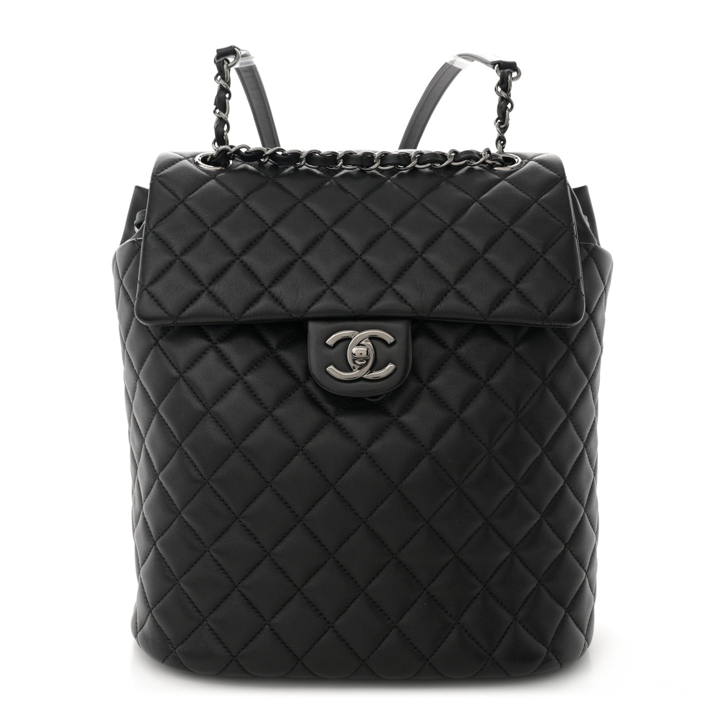 Lambskin Quilted Large Urban Spirit Backpack Black