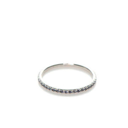 Tiffany 18K White Gold Iolite Metro Ring 7 3 of 4