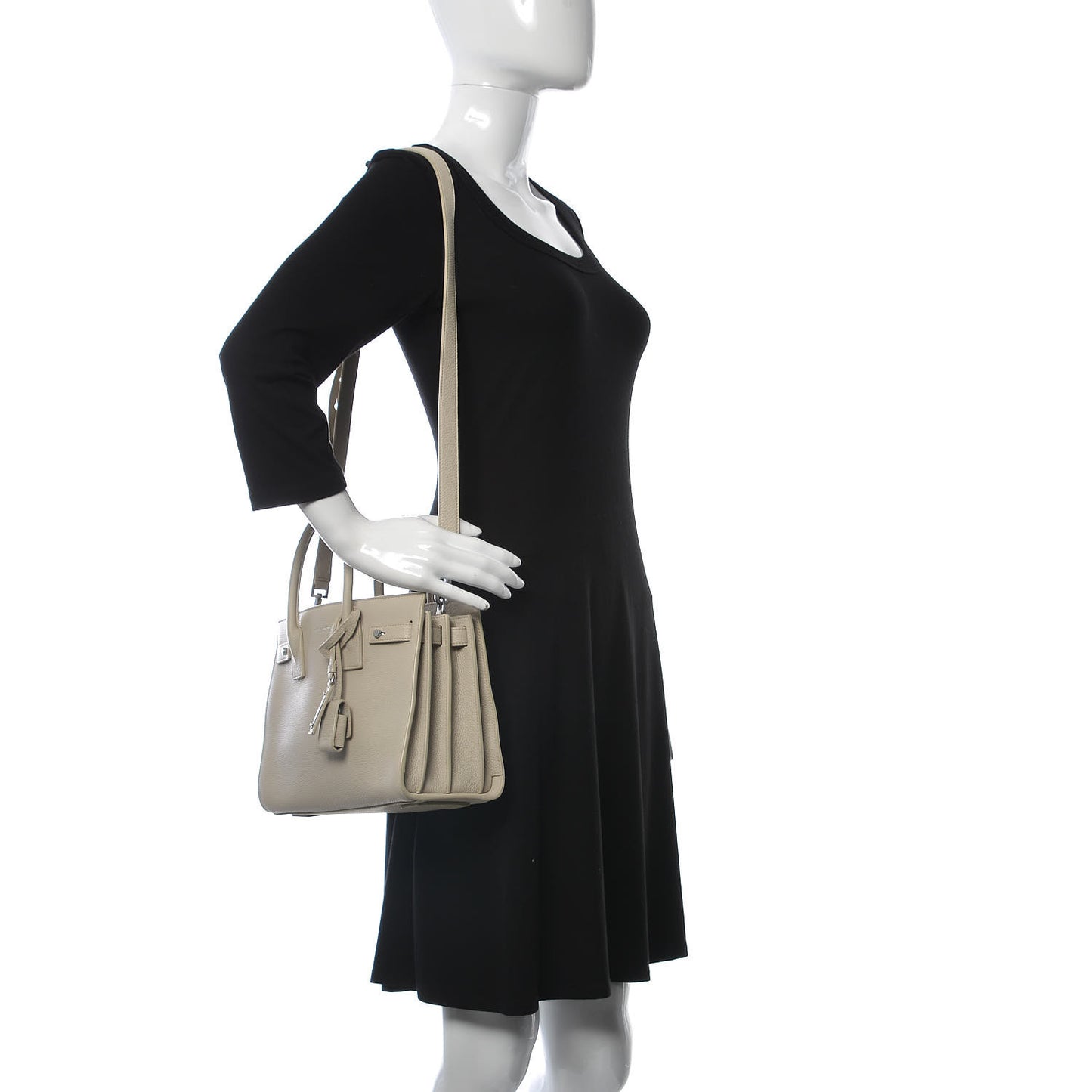 Grained Calfskin Baby Sac De Jour Souple Ivory