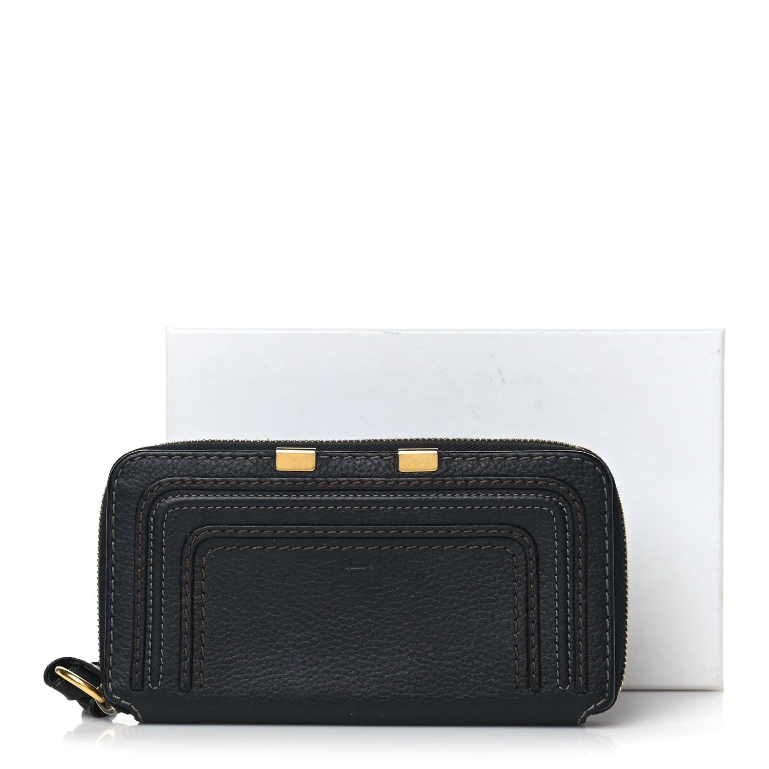 Chloe Grained Calfskin Marcie Long Zip Around Wallet Black 9 of 9