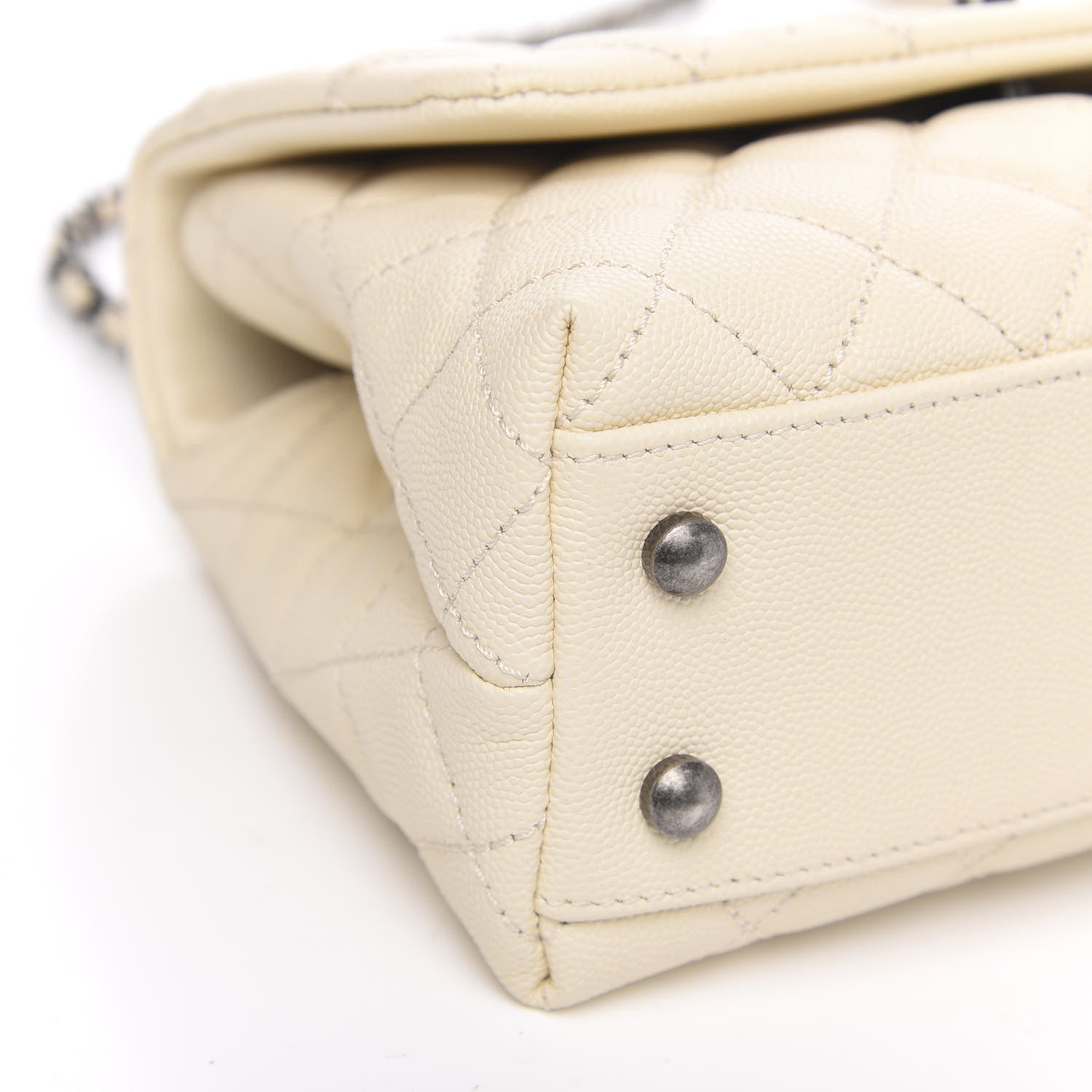 Chanel Caviar Lizard Quilted Mini Coco Handle Flap White 8 of 11