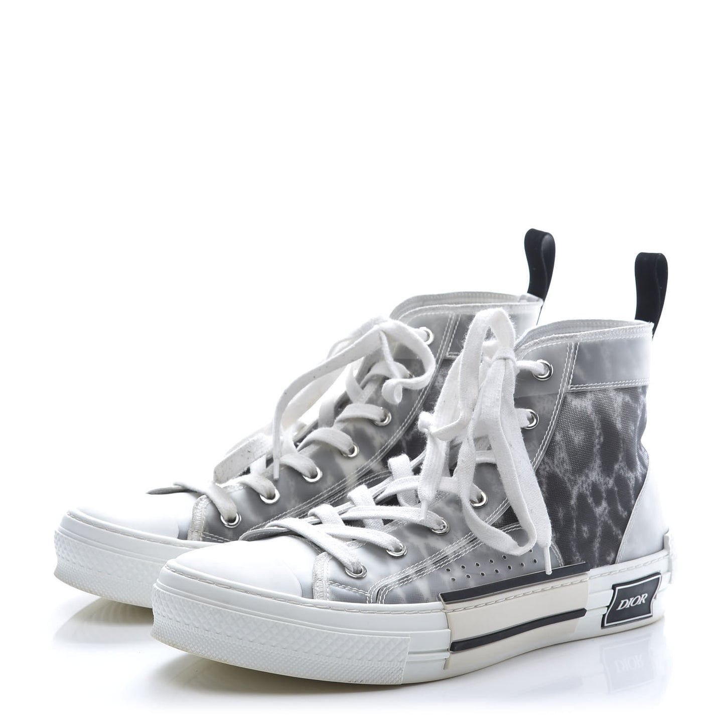 Canvas Leopard Print Mens B23 High Top Sneakers 40 White
