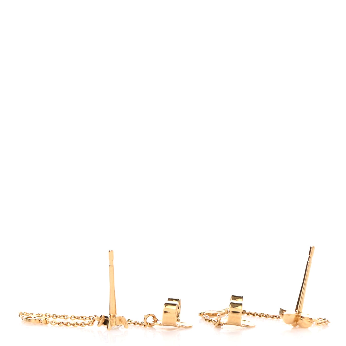 Metal Crystal Petit Louis Earrings Gold