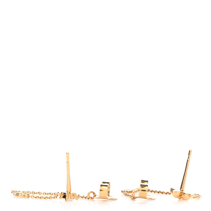 Louis Vuitton Metal Crystal Petit Louis Earrings Gold 3 of 4