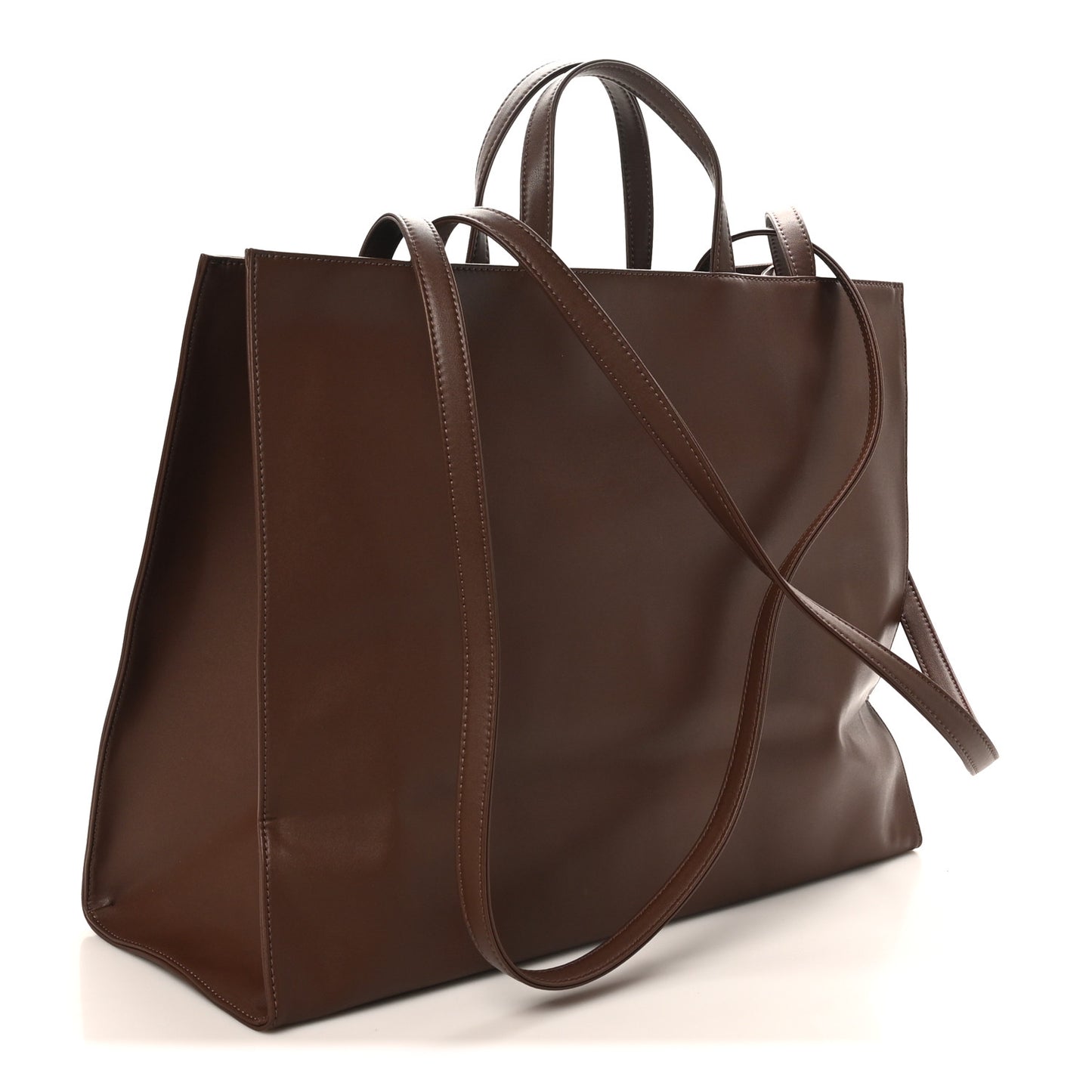 Vegan Leather Large Shopping Bag Chocolate