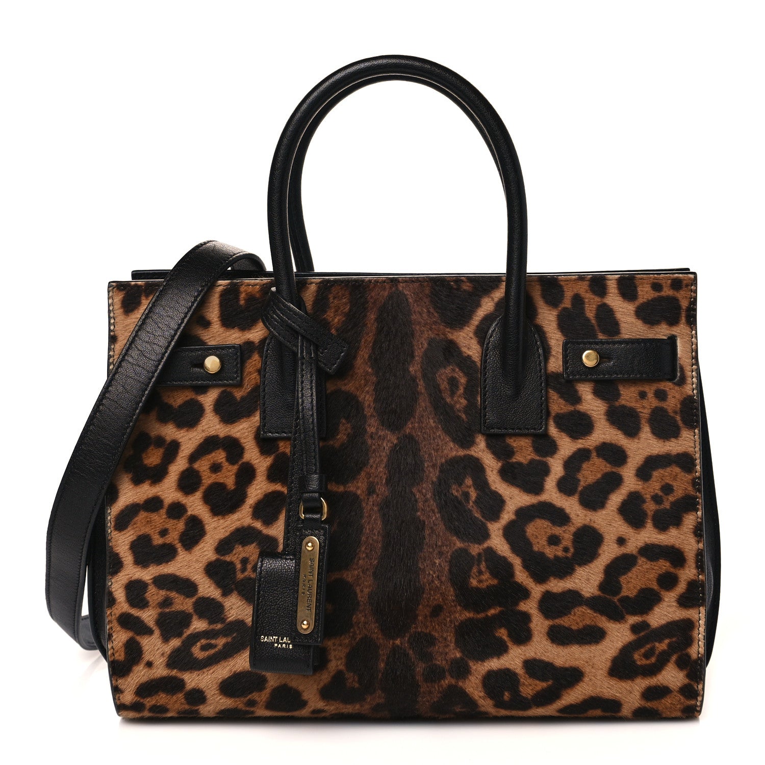 Saint Laurent Pony Effect Calfskin Leopard Print Baby Supple Sac De Jour 1 of 9