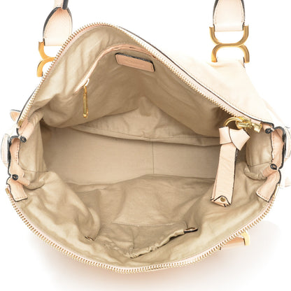 Chloe Lambskin Embroidered Large Marcie Satchel Beige 5 of 8