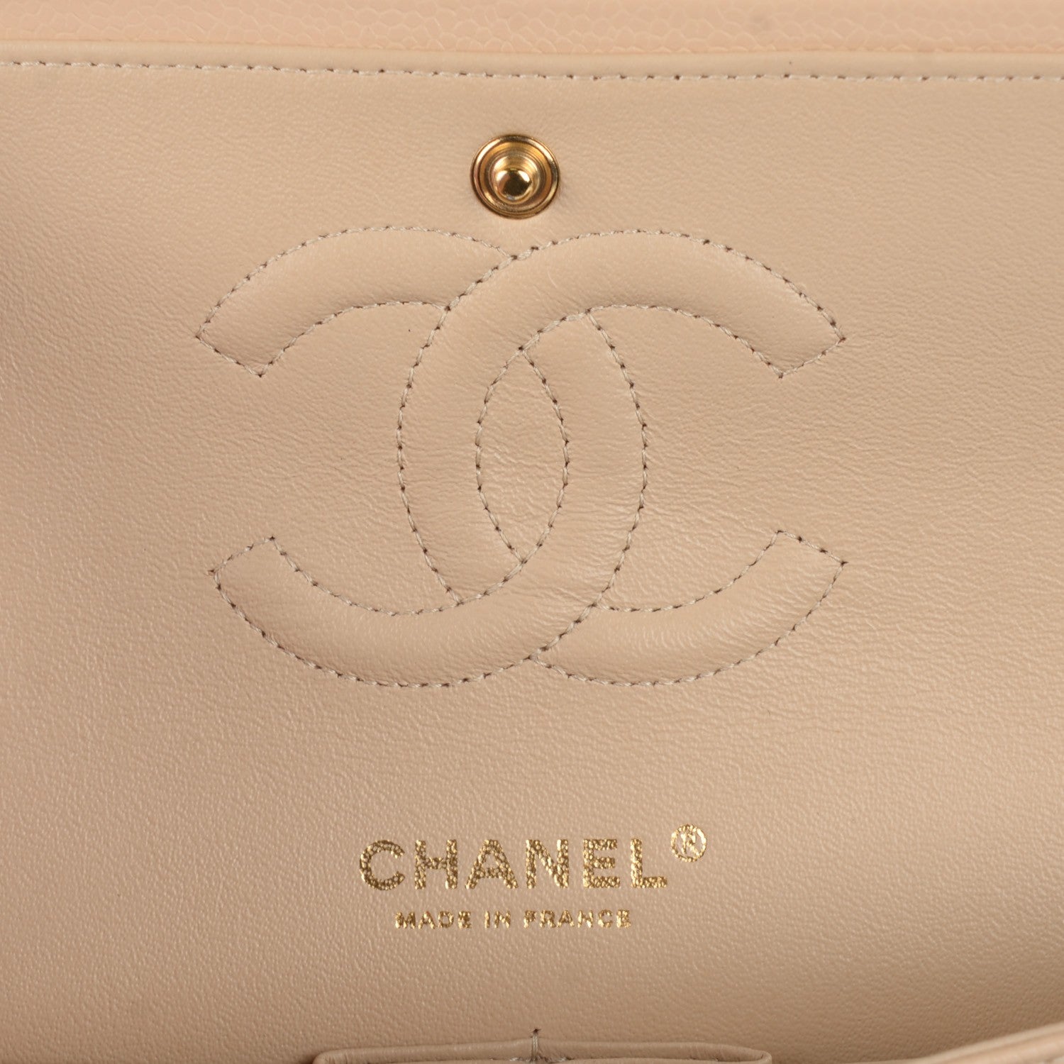 Chanel Caviar Quilted Medium Double Flap Beige Clair 6 of 8