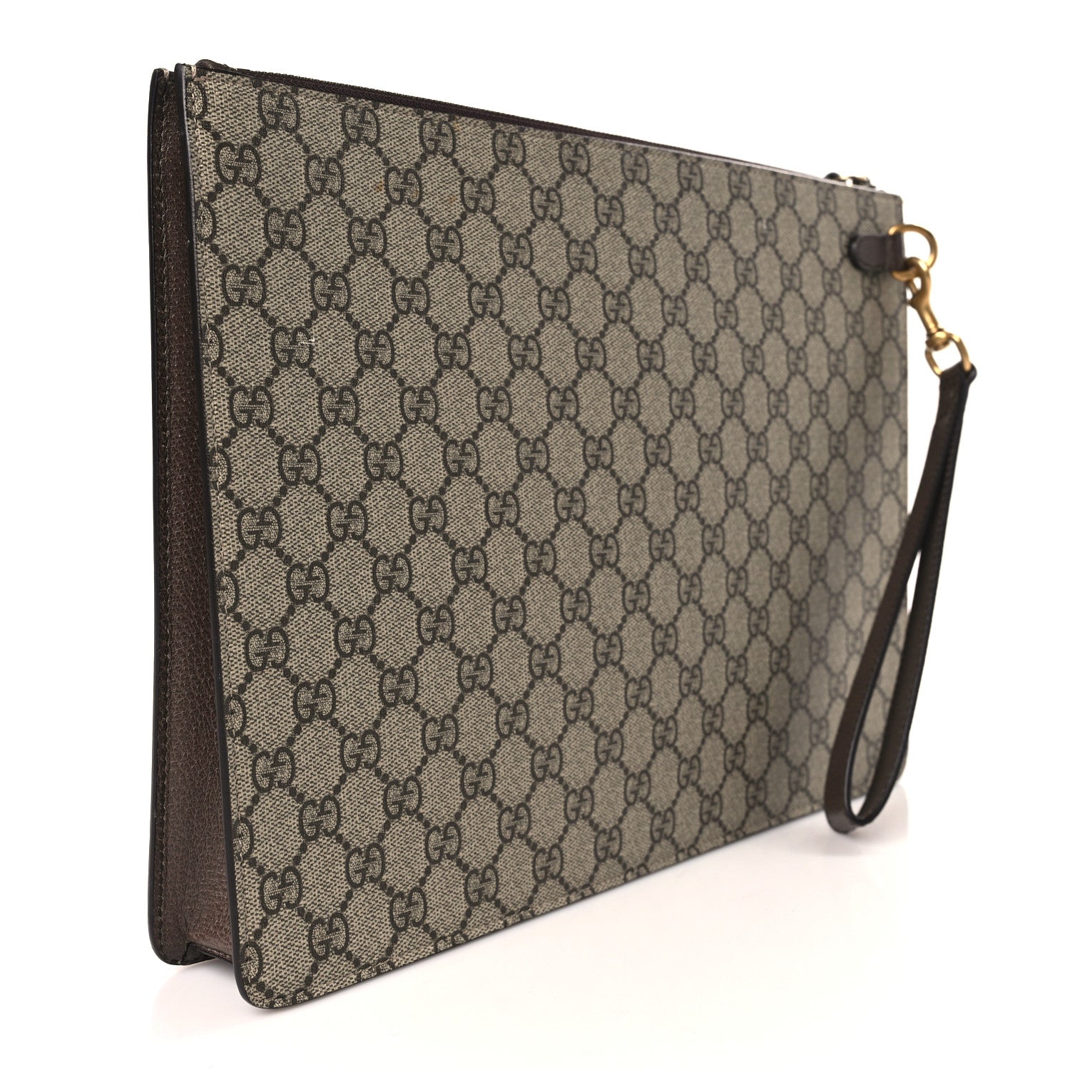 Gucci GG Supreme Monogram Web Animalier Bee Embroidered Medium Documents Holder Beige New Acero 3 of 9