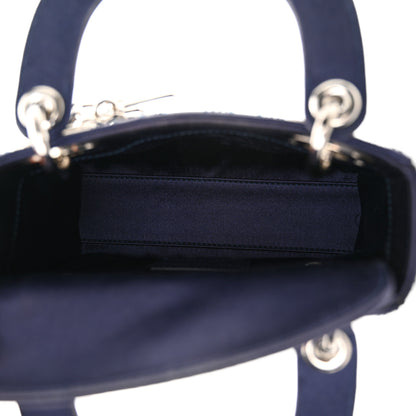Christian Dior Satin Crystal Cannage Mini Lady Dior Navy 5 of 16