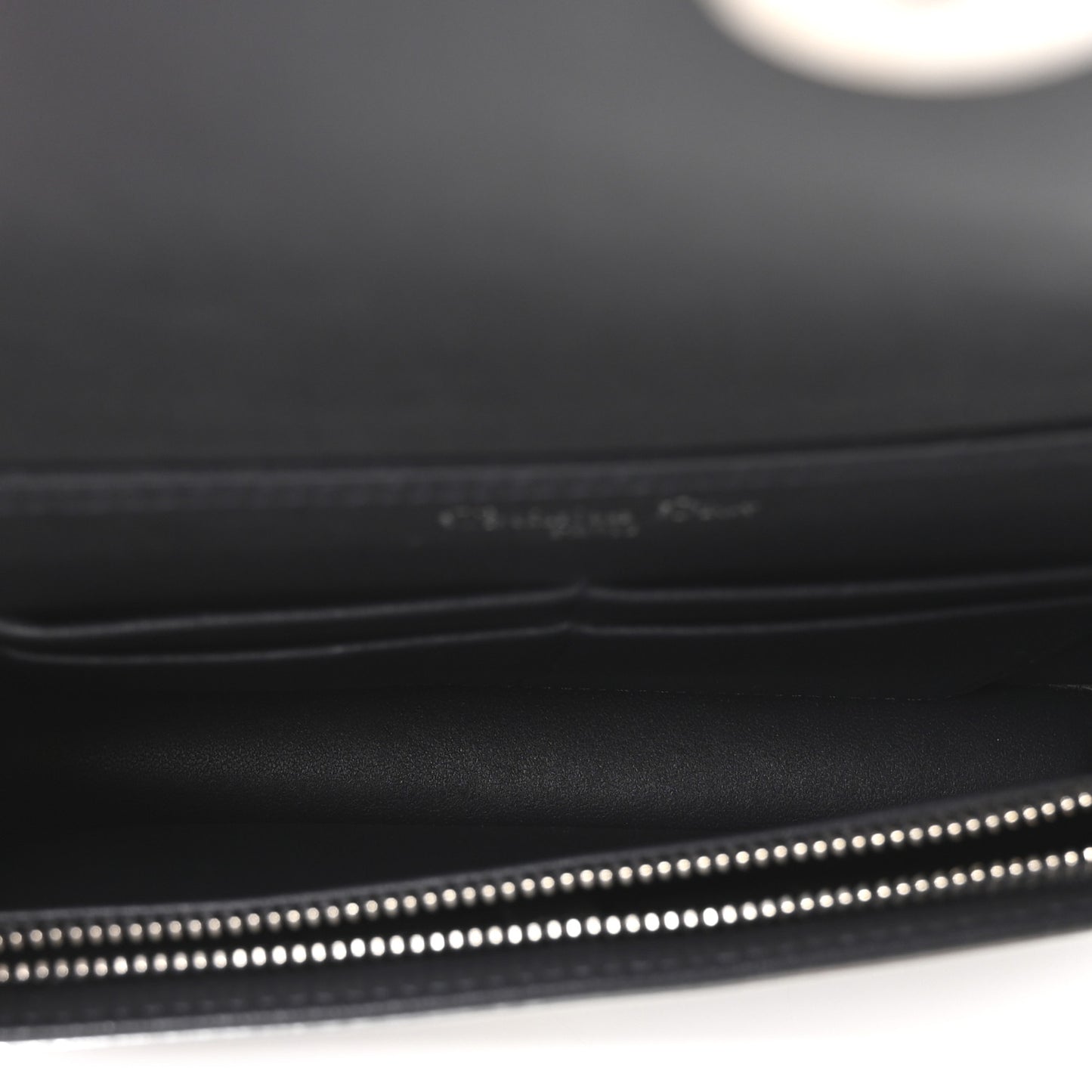 Metallic Patent Micro-Cannage Diorama Wallet on Chain Pouch Silver